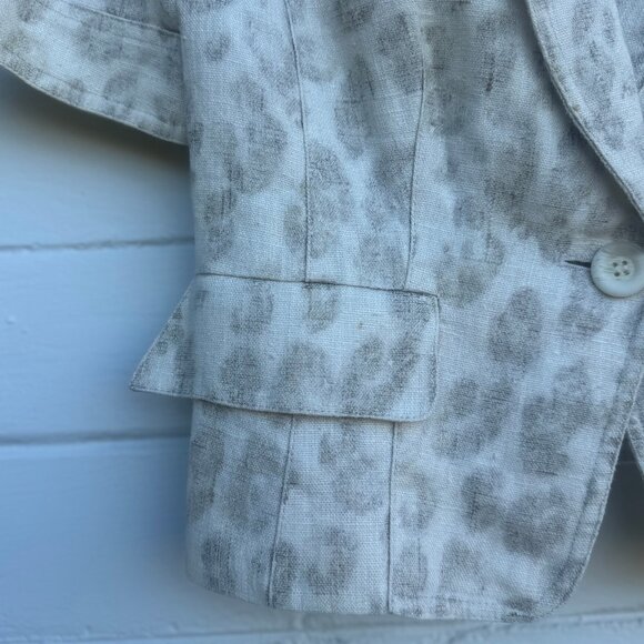Vintage Alberto Makali Linen Animal Print Blazer - Picture 4 of 9